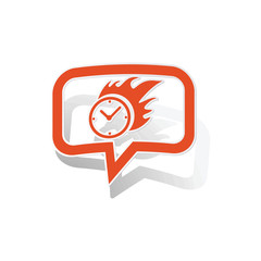 Burning clock message sticker, orange