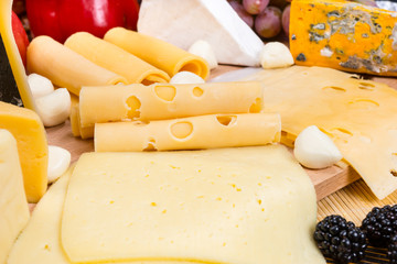 Close Up of Gourmet Cheese Board Appetizer