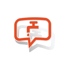 Water tap message sticker, orange