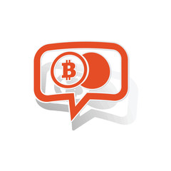 Bitcoin coin message sticker, orange