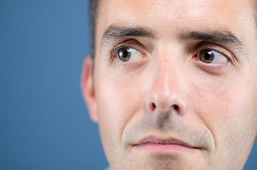 Male close up looking right