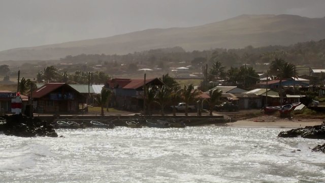 The town of Hanga Roa on the Easter Island.