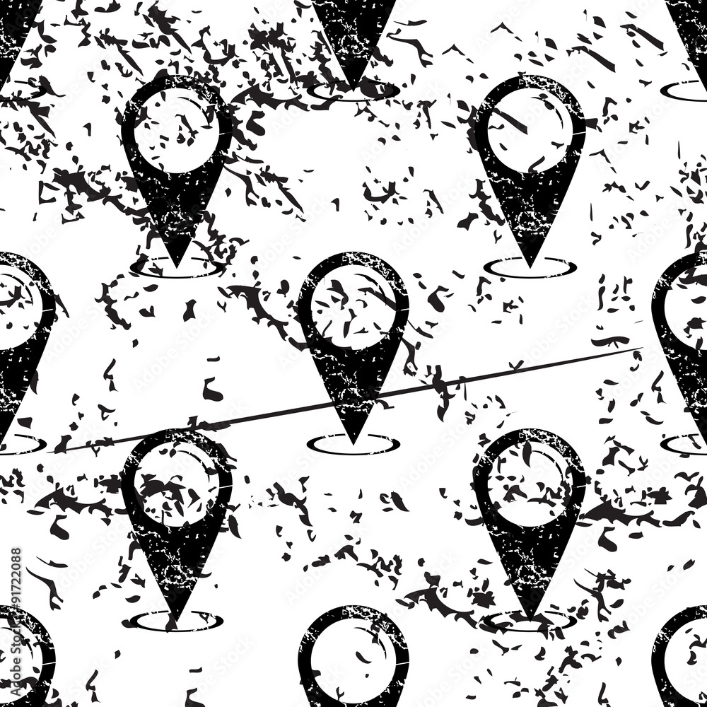Poster map pointer pattern, grunge, monochrome