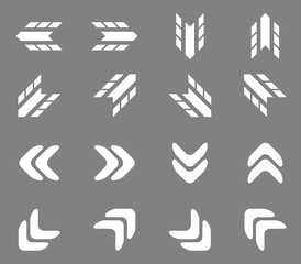 Arrow icon set 2, monochrome