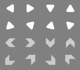 Arrow icon set 5, monochrome