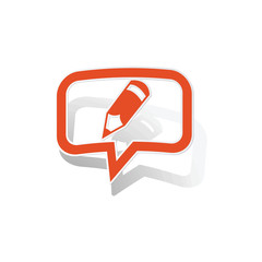 Note message sticker, orange