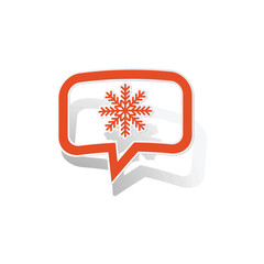 Snowflake message sticker, orange