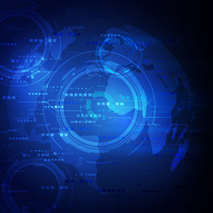 futuristic world network technology concept on motion flow backg