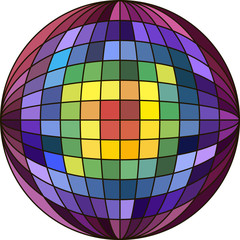 colorful ball with checkered pattern