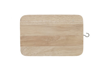 Wooden cutting board isolated on white background