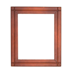 Wooden frame isolated on white background.