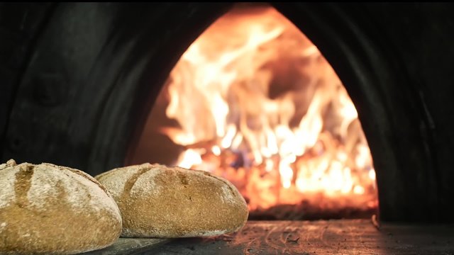 Bread baked in wood oven