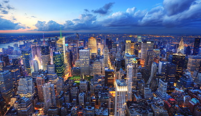 Fototapeta na wymiar Manhattan by night.