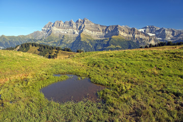 Fototapeta na wymiar gorgeous summer landscape in the Swiss Alps