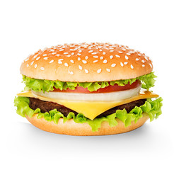 Hamburger isolated on white background