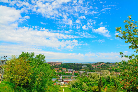 green landscape of Siena suburbs