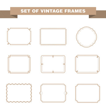 Set of vintage frame. Vector elements.
