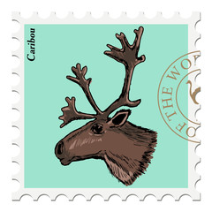stamp with caribou