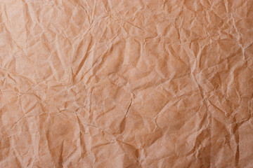 Brown crumpled paper for background