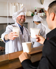 Customer buys fastfood