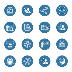 Business and Finances Icons Set. Flat Design.