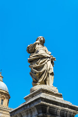 Statue near the cathedral on Palermo, Sicily, Italy