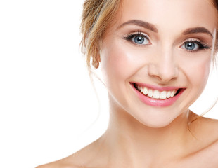 Obraz premium Studio shot of a beautiful young woman with perfect skin against