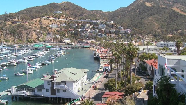 Overview of the town of Avalon on catalina Island.
