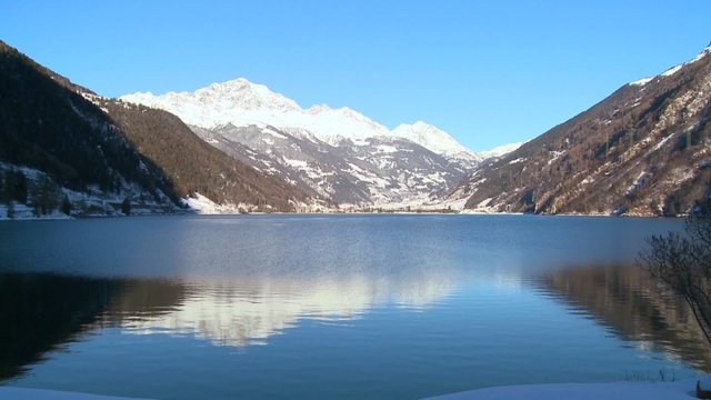 A beautiful mountain lake in the Swiss Alps.