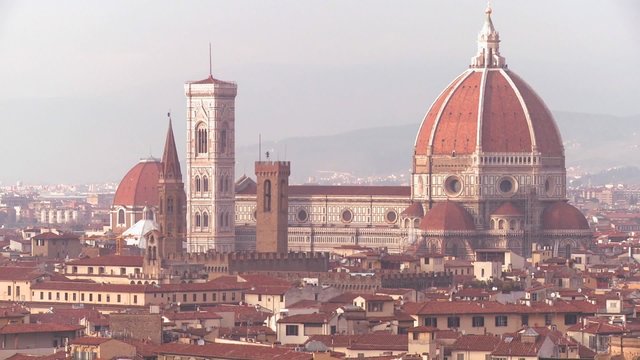 A beautiful establishing shot of Florence, Italy.