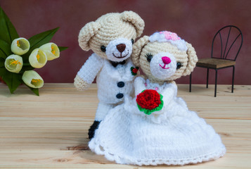 Lovely wedding bear dolls