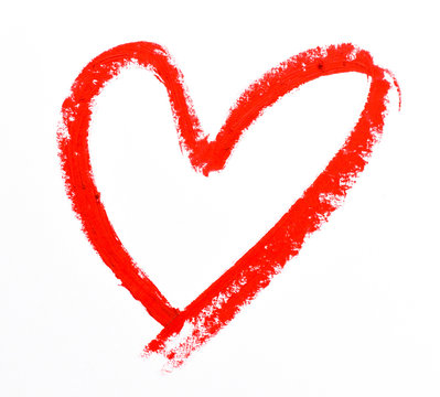 Fototapeta lipstick heart shape on white background