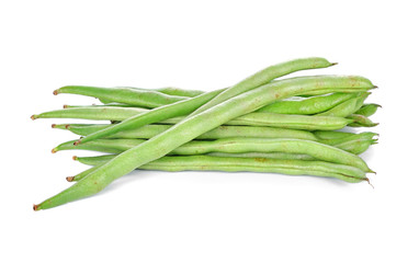 Green beans isolated on a white background.