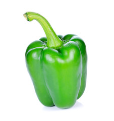 green pepper on white background