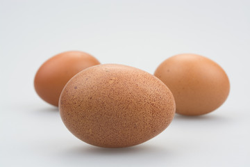 Hen eggs isolated on white backgrounds.