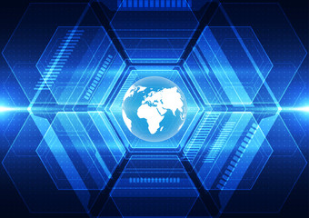 Fototapeta premium vector digital global technology concept, abstract background