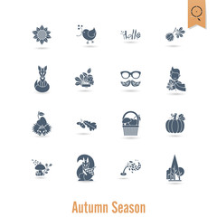 Set of Flat Autumn Icons
