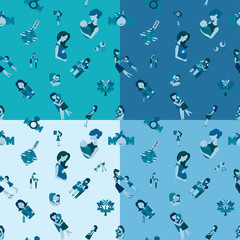 Mothers Day Seamless Pattern