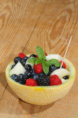 Galiamelone, Melone, Himbeeren, Brombeeren, Blaubeeren