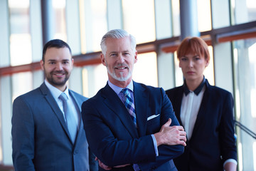 senior business man with his team at office