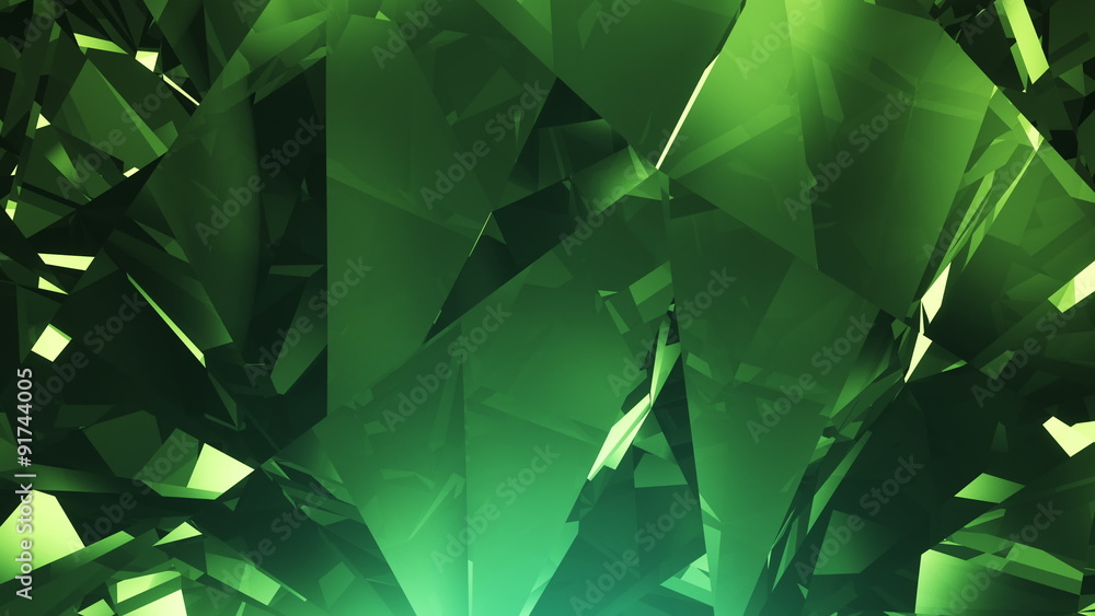Poster green diamond background loop - loopable 3d animation