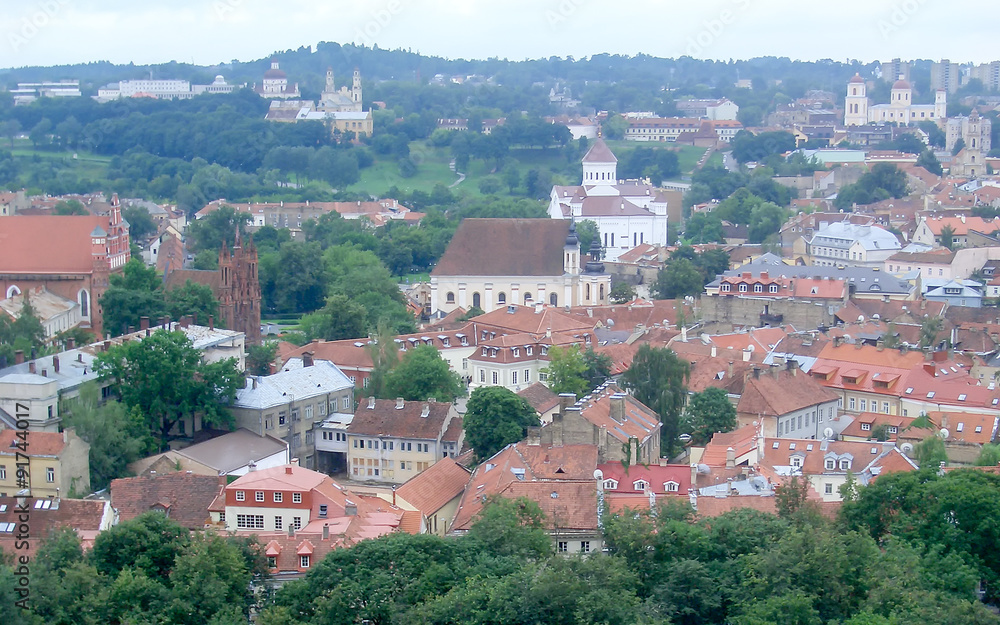 Canvas Prints Panorama of the old town of Vilnius from Gediminas Hill