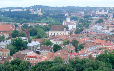 Fototapeta premium Panorama of the old town of Vilnius from Gediminas Hill