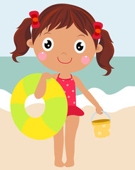 Cute little girl on beach