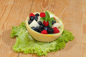 Galiamelone, Melone, Himbeeren, Brombeeren, Blaubeeren