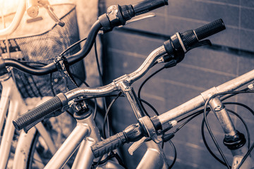 Selective focus point on bicycle - vintage filter effect