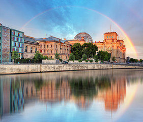 Reichstag with rainbow, Berlin