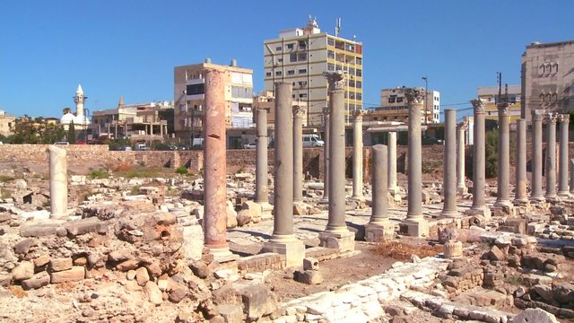 The ancient Phoenician Roman ruins of Tyre in Lebanon.