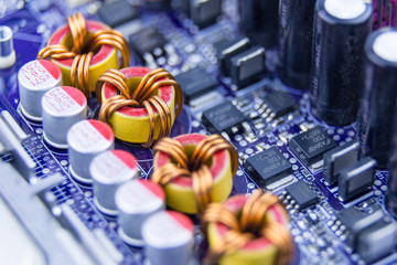 Obraz na płótnie Canvas Close-up of computer motherboard