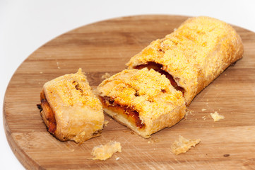 Sliced pastry baked in corn flour